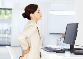 osteochondroza dolnego odcinka kręgosłupa podczas pracy siedzącej